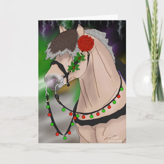 Cartão De Festividades Fjorn Norueguês Horse Natal Stallion Natal (Frente)