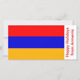 Cartão De Festividades Flag of Armenia, Happy Holidays from Armenia