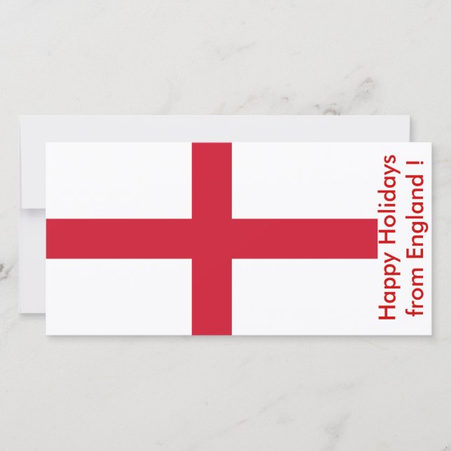 Cartão De Festividades Flag of England, Happy Holidays, Reino Unido (Frente)