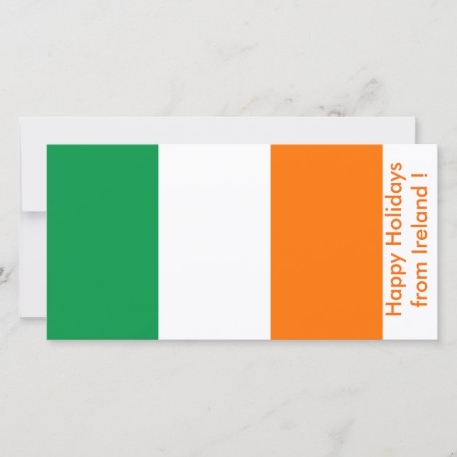 Cartão De Festividades Flag of Ireland, Happy Holidays from Ireland (Frente)