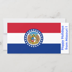 Cartão De Festividades Flag of Missouri, Happy Holidays from U.S.A.