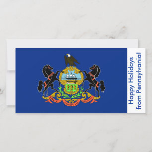 Cartão De Festividades Flag of Pennsylvania, Happy Holidays, EUA