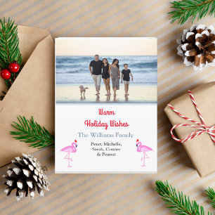 Cartão De Festividades Flamingo 1 Foto Tropical Simples