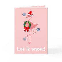 Flamingo com Santa Hat e Wreath