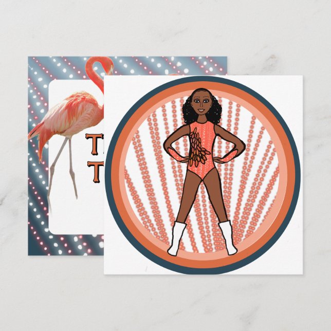 Cartão De Festividades Flamingo Dancer A (Frente/Verso)