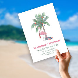 Cartão De Festividades Flamingo de Natal Novos Cumprimentos Mais Quentes 