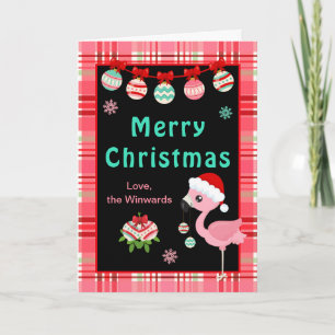 Cartão De Festividades Flamingo Festivo Feliz Natal