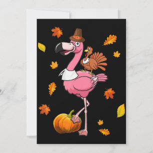 Cartão De Festividades Flamingo   Flamingo Dia de Ação de Graças Hallowee