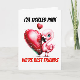 Cartão De Festividades Flamingo Puns | Rosa picada somos melhores amigos