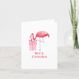 Cartão De Festividades Flamingo Rosa Natal Tropical Retrô Feriado