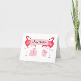 Cartão De Festividades Flamingo Rosa Natal Tropical Retrô Feriado