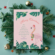 Flamingo Santa Hat Baubles, cor-de-rosa tropical,