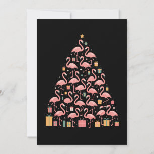Cartão De Festividades Flamingos Rosa Árvore de Natal Festa Festivo Natal