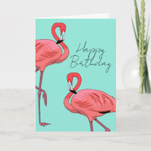 Flamingos Rosa Desejos de Aniversário Quentes