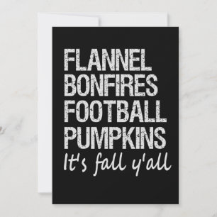 Cartão De Festividades Flannel Bonfire Futebol Pumpkins É outono Y'all