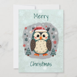 Cartão De Festividades Flat Holiday Card in Scandinavian Folk Art Style