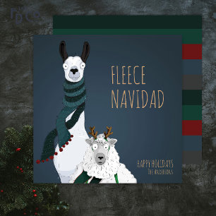 Cartão De Festividades “Fleece Navidad” Divertido Chic Elegante Trocadilh