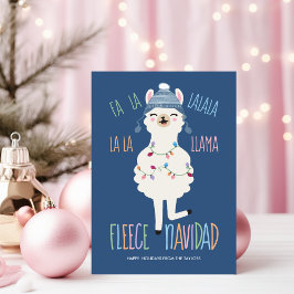 Cartão De Festividades Fleece Navidad Fa La Lama Encantado Natal