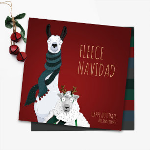 Cartão De Festividades “Fleece Navidad” Festivo Divertido Chic Cheio de P