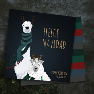 Cartão De Festividades “Fleece Navidad” Festivo Divertido Chic Piada
