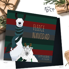 Cartão De Festividades "Fleece Navidad" | Llama e Sheep Funny Pun