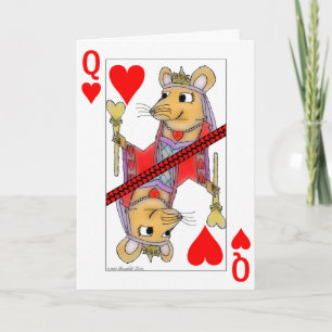 Cartão De Festividades Flirting Rat Queen of Hearts Valentine Card