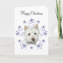 Cartão De Festividades Floco de Arte Cachorro e Neve Fresco