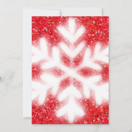 Cartão De Festividades Floco de neve branco brilhante vermelho elegante
