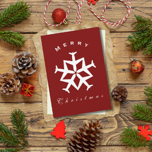 Cartão De Festividades Floco de Neve de Avião de Natal Foto Engraçada Avi
