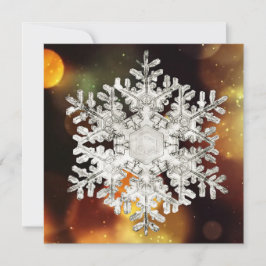 Cartão De Festividades Floco de Neve de Cristal Brilho Prata e Ouro