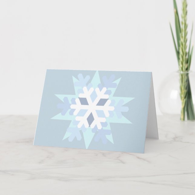 Cartão De Festividades Floco de Neve de Inverno (Frente)
