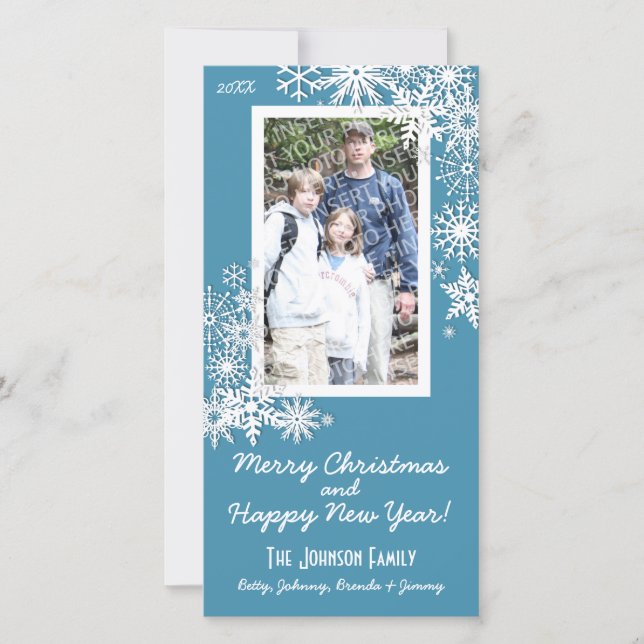 Cartão De Festividades Floco de neve de Natal (Frente)