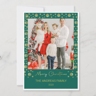 Cartão De Festividades Floco de neve Feliz Natal | Foto personalizável