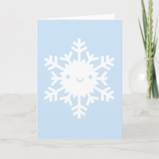 Cartão De Festividades Floco de Neve Kawaii de Inverno
