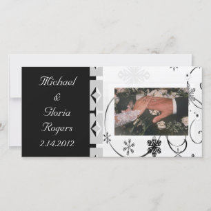 Cartão De Festividades Floco de neve preto e branco Maravilha de neve