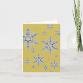 Cartão De Festividades Floco de neve real em Dourado