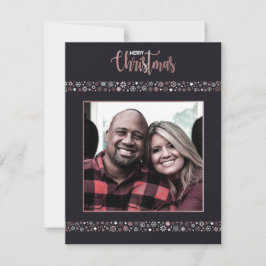 Cartão De Festividades Floco de neve rosa feliz de Natal