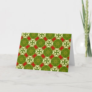 Cartão De Festividades Floco de neve verde vermelho Dourado chique