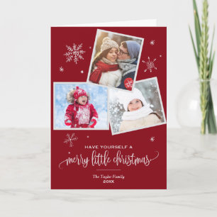Cartão De Festividades Floco de neve vermelho 3 Foto de Natal