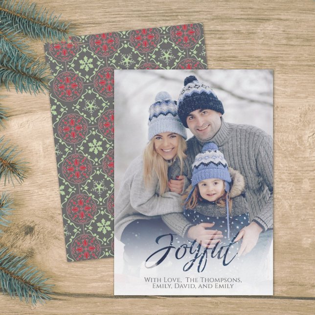 Cartão De Festividades Floco de Neve Vermelho Verde Vermelho de Ortografi (Criador carregado)