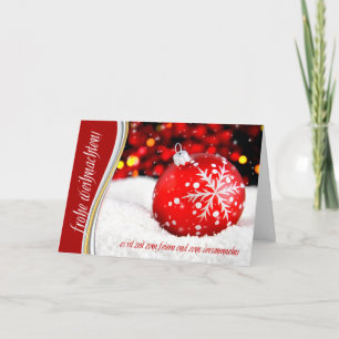 Cartão De Festividades Floco de neve vermelho Weihnachten de Natal alemão