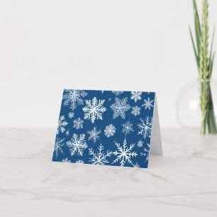 Cartão De Festividades Flocos de Neve Azuis de Inverno