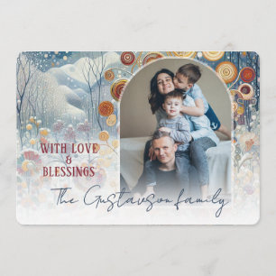 Cartão De Festividades Flocos de neve com Abstrato personalizados Flocos 