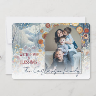 Cartão De Festividades Flocos de neve com Abstrato personalizados Flocos 