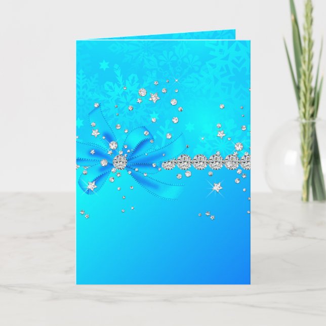 Cartão De Festividades Flocos de neve congelados (Frente)