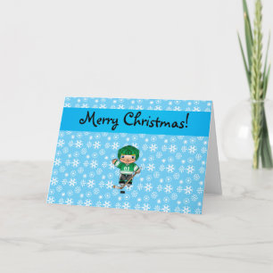 Cartão De Festividades Flocos de neve conhecidos personalizados do azul