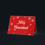 Cartão De Festividades Flocos de neve de Feliz Navidad<br><div class="desc">Tradução inglesa: Feliz Natal e um feliz ano novo a família de Marti'nez.</div>