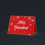 Cartão De Festividades Flocos de neve de Feliz Navidad<br><div class="desc">Tradução inglesa: Feliz Natal e um feliz ano novo a família de Marti'nez.</div>