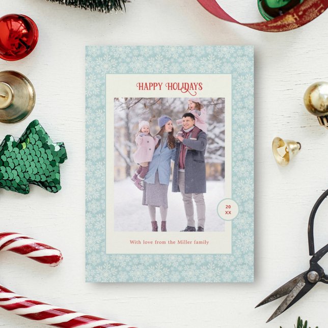 Cartão De Festividades Flocos de Neve de Inverno Elegantes Felidas Festas (Criador carregado)