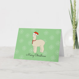 Cartão De Festividades Flocos de Neve de Llama Natal